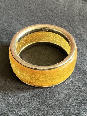Vintage German Lucite Translucent Honey Colored Bangle Chunky Bracelet